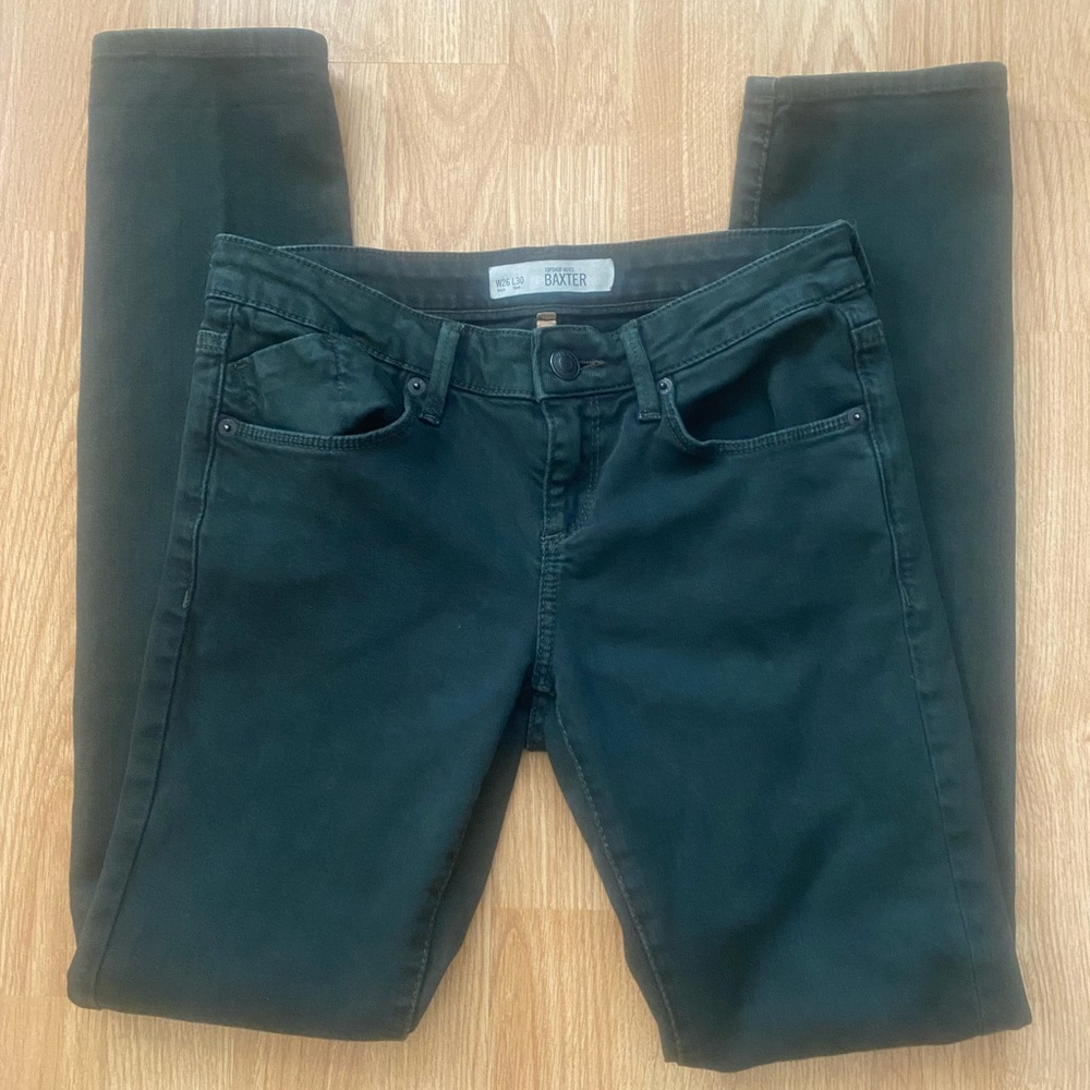 TopShop dark green jean pants “ Baxter”